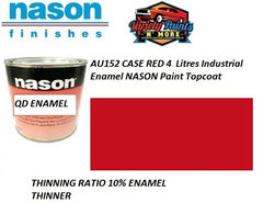 AU152 CASE RED 4  Litres Industrial Enamel NASON Paint Topcoat 