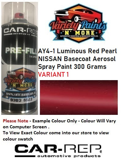 AY4-1 Luminous Red Pearl VARIANT 1 (More purple) NISSAN Basecoat Aerosol Spray Paint 300 Grams
