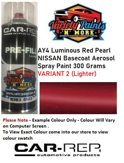 AY4-V2 Luminous Red Pearl VARIANT 2 (Lighter) NISSAN Basecoat Aerosol Spray Paint 300 Grams
