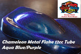 Variety Paints Metal Flakes Aqua Blue / Purple Chameleon 0.004 12cc TUBE 