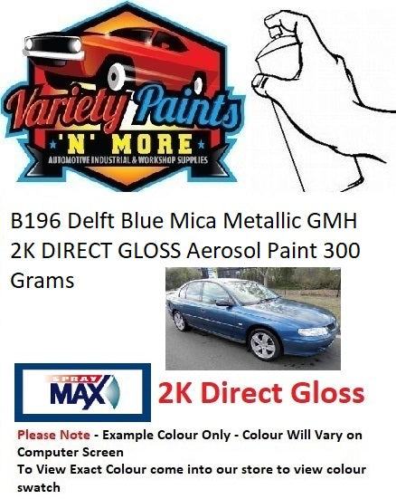 B196 Delft Blue Mica Metallic GMH 2K DIRECT GLOSS Aerosol Paint 300 Grams