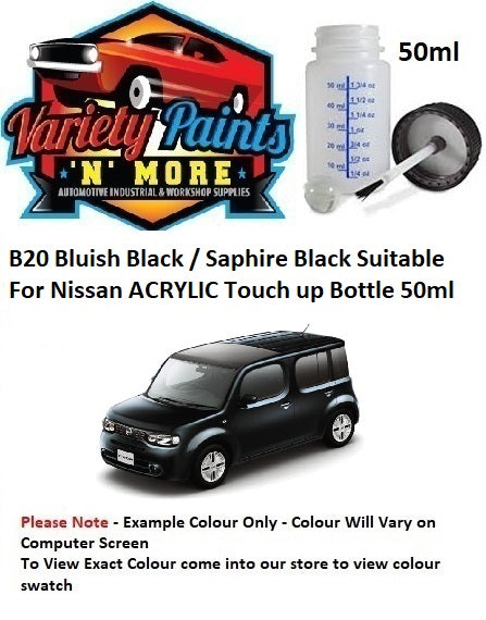 B20 Bluish Black / Saphire Black Suitable For Nissan ACRYLIC Touch up Bottle 50ml