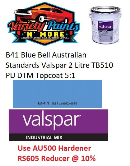 B41 Blue Bell Australian Standards Valspar 2 Litre TB510 PU DTM Topcoat 5:1