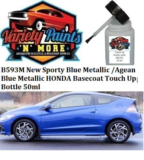 B593M New Sporty Blue Metallic /Agean Blue Metallic HONDA Basecoat Touch Up Bottle 50ml