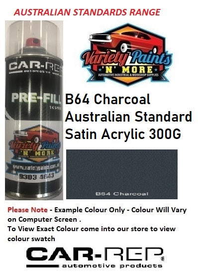 B64 Charcoal Australian Standard GLOSS Acrylic Custom Spray Paint 300 Grams
