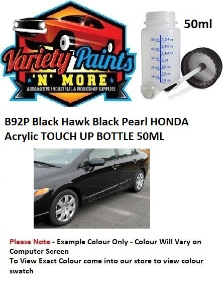 B92P Black Hawk Black Pearl HONDA Acrylic TOUCH UP BOTTLE 50ML
