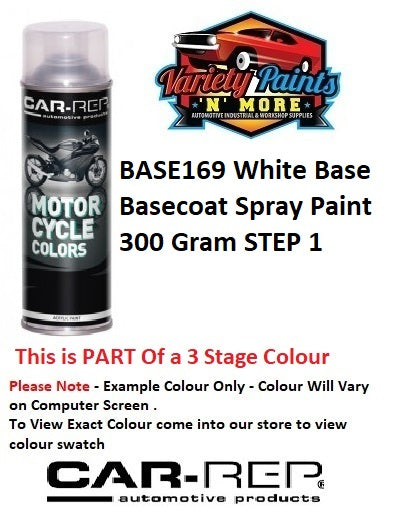 BASE169 White Basecoat Aerosol Paint 300 Grams STEP 1 1IS 24A