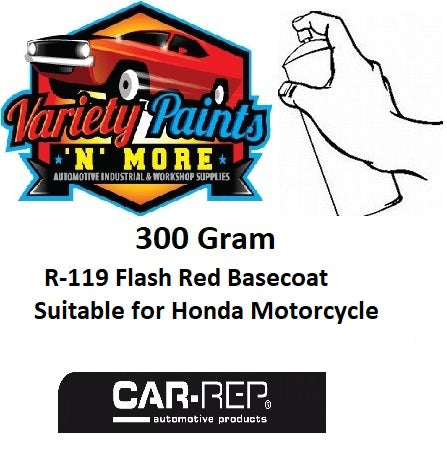 R-119 Flash Red Suitable for Honda Basecoat Motorcycle Colour Aerosol 300 Grams