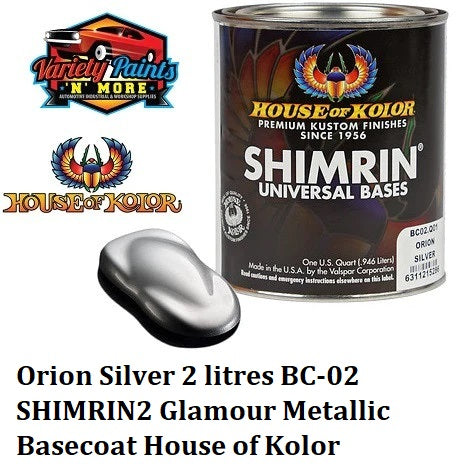 Orion Silver 2 litres BC-02 SHIMRIN2 Glamour Metallic Basecoat House of Kolor
