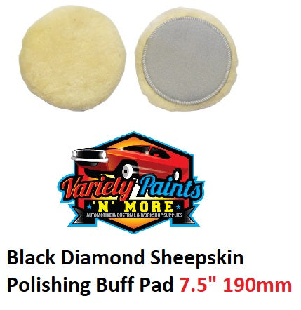Black Diamond Velcro Sheepskin Polishing Buff Pad 190mm 7.5"
