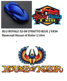 BLU ROYALE S204 STRATTO BLUE / FX34 Basecoat House of Kolor 1 Litre 