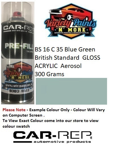 BS 16 C 35 Blue Green British Standard Gloss Enamel Aerosol 300 Grams
