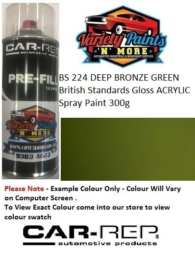 BS 224 DEEP BRONZE GREEN British Standards Gloss Enamel Spray Paint 300g TB320