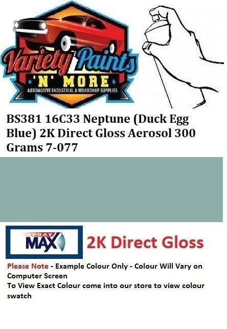 BS381 16C33 Neptune (Duck Egg Blue) 2K Direct Gloss Aerosol 300 Grams 7-077