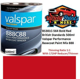 BS381C-564 Bold Red British Standards 500ml Valspar Performance Basecoat Paint Mix 888
