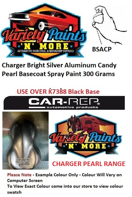 Charger Bright Silver Aluminum Candy Pearl BASECOAT Spray Paint 300 Grams BSACP