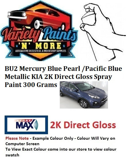 BU2 Mercury Blue Pearl /Pacific Blue Metallic KIA 2K Direct Gloss Spray Paint 300 Grams