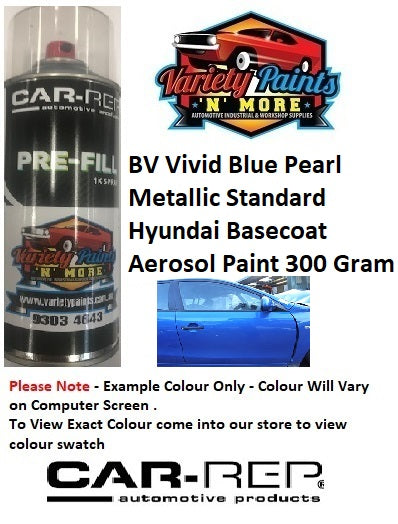 BV Vivid Blue Pearl Metallic Standard Hyundai Basecoat Aerosol Paint 300 Grams