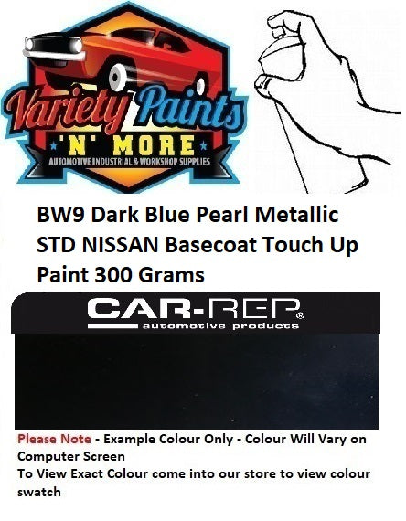 BW9 Dark Blue Pearl Metallic STD NISSAN Basecoat Touch Up Paint 300 Grams