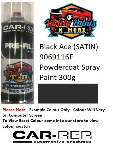 Black Ace (SATIN) 9069116F  Powdercoat Spray Paint 300g 1IS 5A