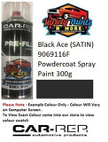 Black Ace (SATIN) 9069116F  Powdercoat Spray Paint 300g