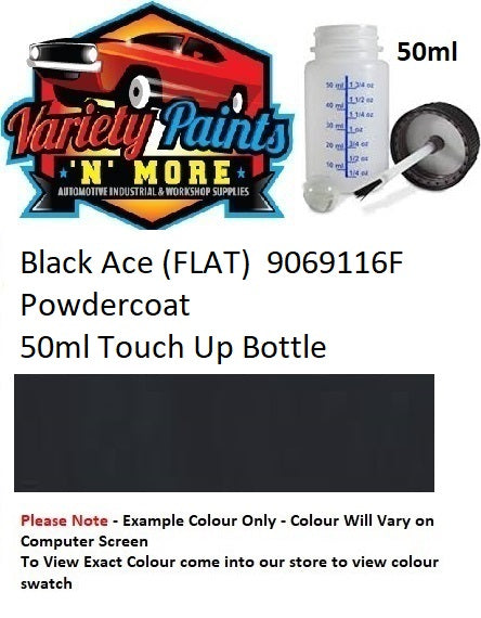 Black Ace (FLAT) 9069116F Powdercoat 50ml Touch Up Bottle