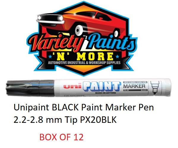 Unipaint BLACK Paint Marker Pens 12 PACK  2.2-2.8 mm Tip PX20BLK