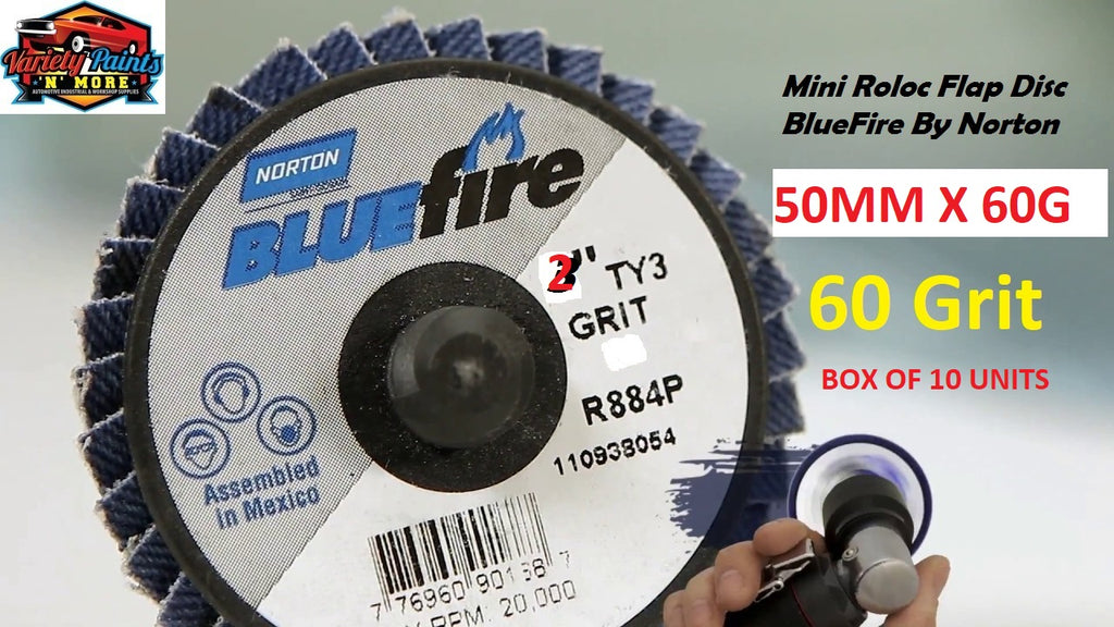 Bluefire Mini Roloc Flap Disc 50mm x 60 Grit Box of 10