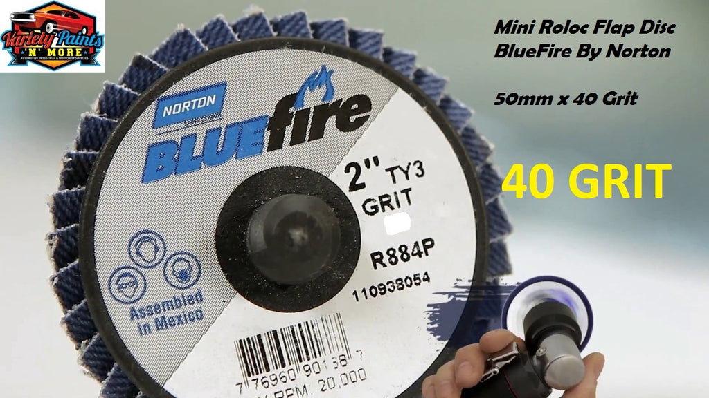 Bluefire Mini Roloc Flap Disc 50mm x 40 Grit