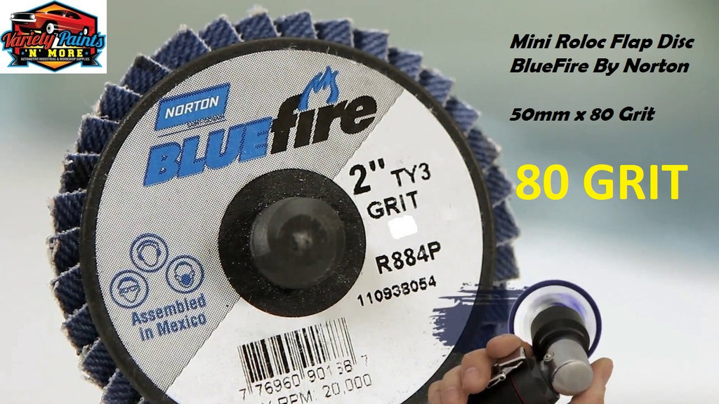 Bluefire Mini Roloc Flap Disc 50mm x 80 Grit