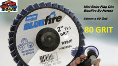 Bluefire Mini Flap Disc 50mm x 80 Grit 