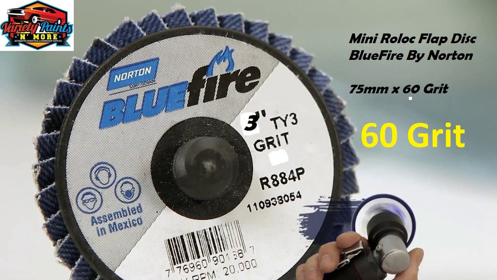 Bluefire Mini Roloc Flap Disc 75mm x 60 Grit