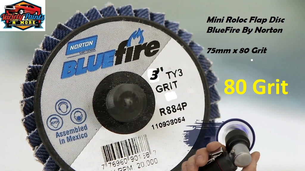 Bluefire Mini Roloc Flap Disc 75mm x 80 Grit