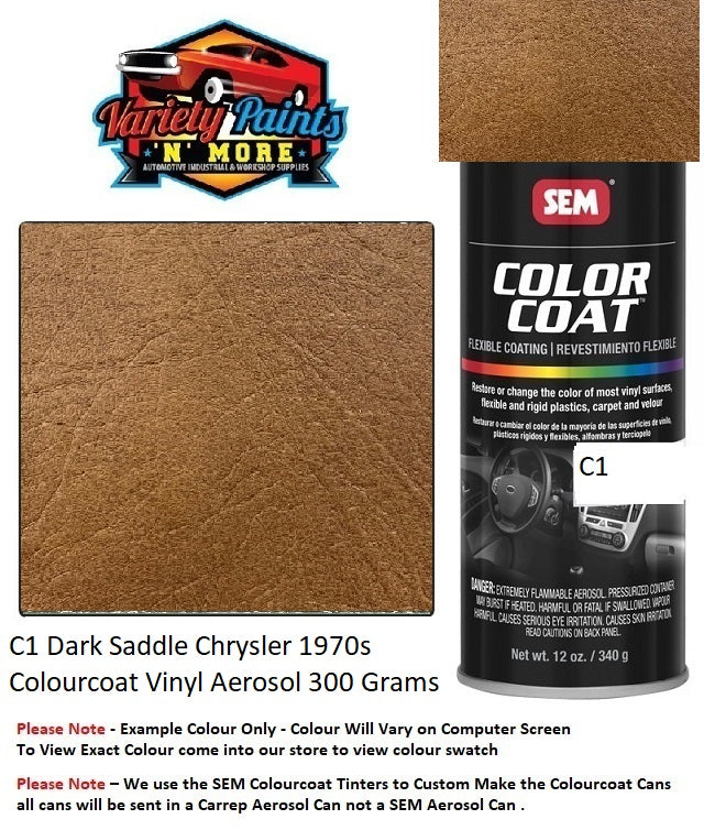 C1 Dark Saddle Chrysler 1970s Colourcoat Vinyl Aerosol 300 Grams