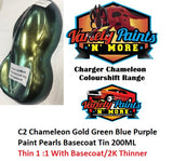 C2 Chameleon Gold Green Blue Purple Paint Pearls Basecoat Tin 200ML