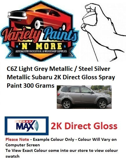 C6Z Light Grey Metallic/Steel Silver Subaru 2K Direct Gloss Aerosol Paint 300 Grams