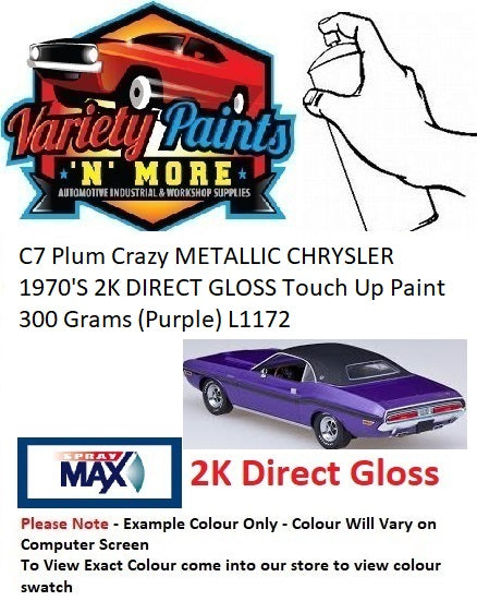 C7 Plum Crazy METALLIC CHRYSLER 1970'S 2K DIRECT GLOSS Touch Up Paint 300 Grams (Purple) L1172 1IS BOX4A