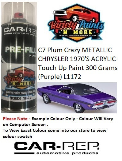 C7 Plum Crazy METALLIC CHRYSLER 1970'S ACRYLIC Touch Up Paint 300 Grams (Purple) L1172