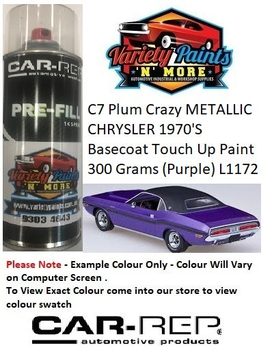 C7 Plum Crazy METALLIC CHRYSLER 1970'S Basecoat Touch Up Paint 300 Grams (Purple) L1172