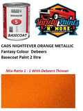 CA05 NIGHTFEVER ORANGE METALLIC Fantasy Colour  Debeers Basecoat Paint 2 litre 