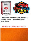 CA05 NIGHTFEVER ORANGE METALLIC Fantasy Colour  Debeers Basecoat Paint 4 litre 