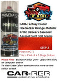 CA06 Fantasy Colour Firecracker Orange Metallic Xrillic Debeers Basecoat Aerosol Paint 300 Grams