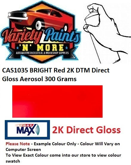 CAS1035 BRIGHT Red 2K DTM Direct Gloss Aerosol 300 Grams