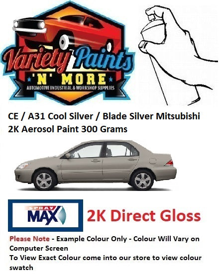 CE / A31 Cool Silver / Blade Silver Mitsubishi 2K Aerosol Paint 300 Grams