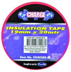 Charge Insulation Tape Roll RED Prokit  19mm x 20 Metres