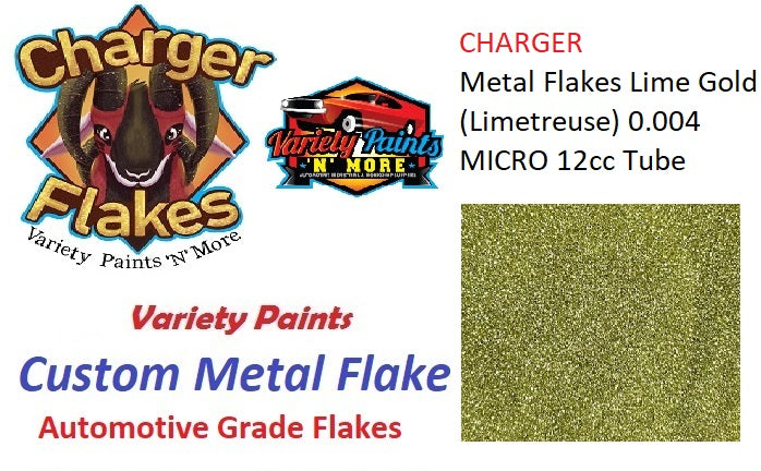 Charger Metal Flakes Lime Gold (Limetreuse) 0.004 MICRO 12cc Tube