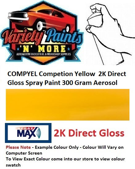 COMPYEL Competion Yellow  2K Direct Gloss Spray Paint 300 Gram Aerosol