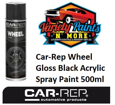 Car-Rep Wheel Gloss Black Acrylic Spray Paint 500ml