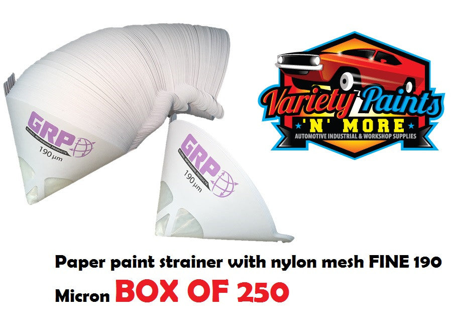 Paper paint strainer with nylon mesh FINE 190 Micron BOX OF 250