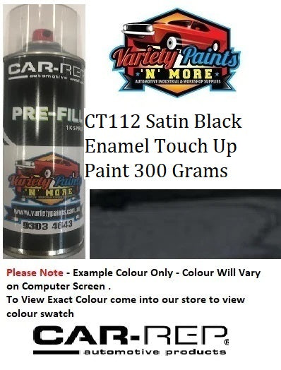 CT112 SATIN Black Enamel Touch Up Paint 300 Grams